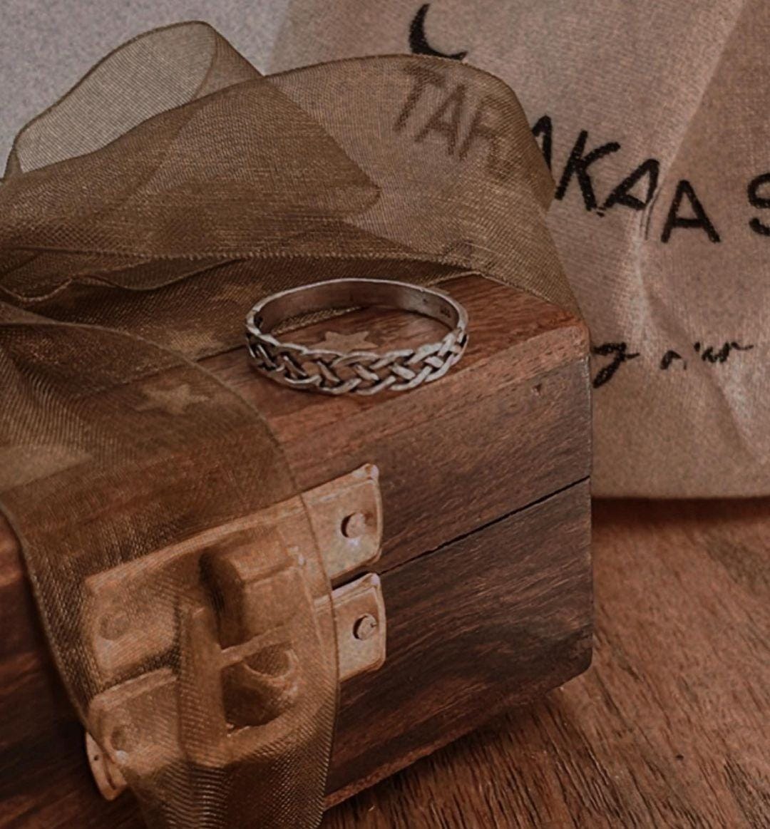 Unique Braided Knot Silver Ring for Women
