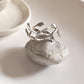 Elegant willow leaf sterling silver adjustable ring
