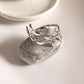 Adjustable willow leaf ring in sterling silver