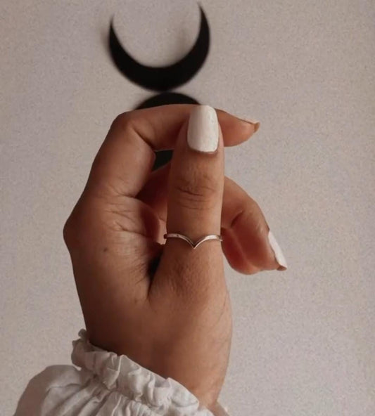 Sleek Sterling Silver V Chevron Ring
