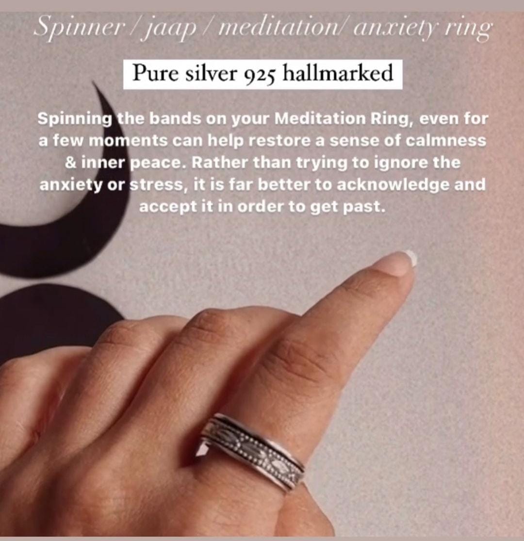 925 sterling silver tribal Rawa spinner ring