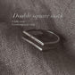 Timeless stackable silver ring featuring two square shapes