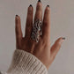 Elegant Bali leaf silver ring with intricate detailing.