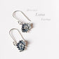 Small lotus flower silver earrings
