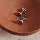Elegant 4mm carnelian tiny studs with silver posts