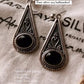 Charming tribal drop earrings featuring black onyx stones