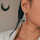 Tribal drop earrings with black onyx in sterling silver