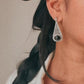 Trendy tribal design drop earrings with black onyx