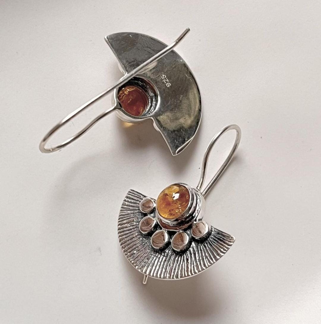 Bohemian Fan Earrings Featuring Multi Tourmaline Gems