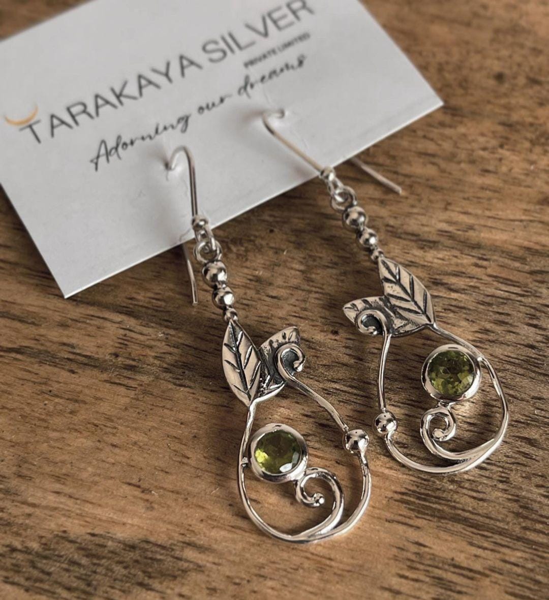 Handcrafted Peridot Forest Enchantment Earrings