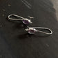 Silver Hook Earrings with Amethyst Gemstone
