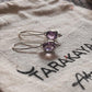 Amethyst Boho Hook Silver Earrings