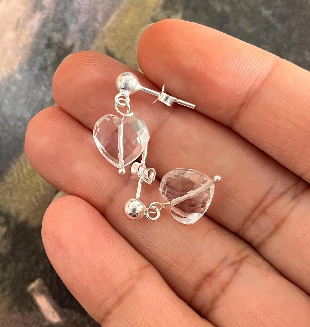 Clear Quartz Silver Earrings for Clarity and Healing