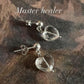 Clear Quartz Faceted Hearts Silver Earrings