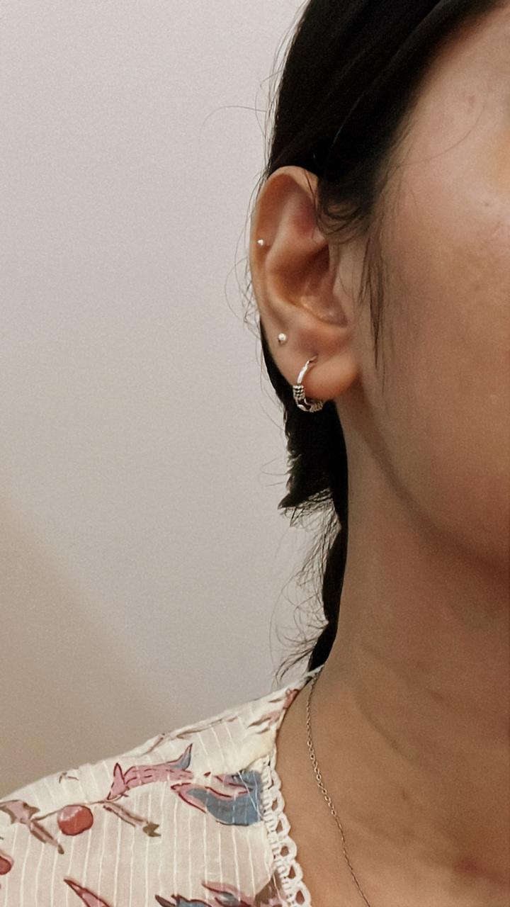 Classic design 3 antique silver hoop earrings for a sophisticated style.
