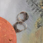 Elegant antique silver hoop earrings with intricate design 4.