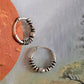 Timeless antique silver hoops with unique design 5 for a classic look.
