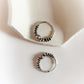 Elegant antique silver hoop earrings with intricate design 5.