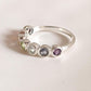 Handcrafted seven chakra eternity ring with round gemstones