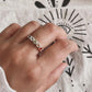 Timeless round eternity band silver ring with chakra stones