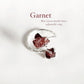 Adjustable silver ring with double raw uncut garnet stones