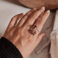 Garnet double raw uncut stone silver ring with adjustable band