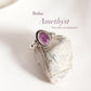 Amethyst Boho Oval Silver Ring