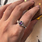 Boho Style Amethyst Oval Silver Ring 