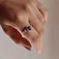 Handmade Amethyst Oval Silver Ring for Boho Vibes 