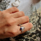Lapis Stone Boho Silver Ring for Nature Lovers