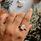 Moonstone Rectangular Ring in Sterling Silver