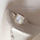 Sterling Silver Ring with Rectangular Moonstone Gem
