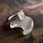 Delicate Rectangular Moonstone Ring in Silver