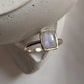 Sterling Silver Rectangular Moonstone Ring