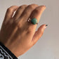 Exquisite big turquoise silver ring featuring a Tibet-inspired design.