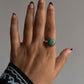 Timeless big Tibet turquoise ring in sterling silver with vibrant gemstone.