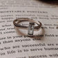 Unique Blue Topaz Silver Ring with Side Stone Accent