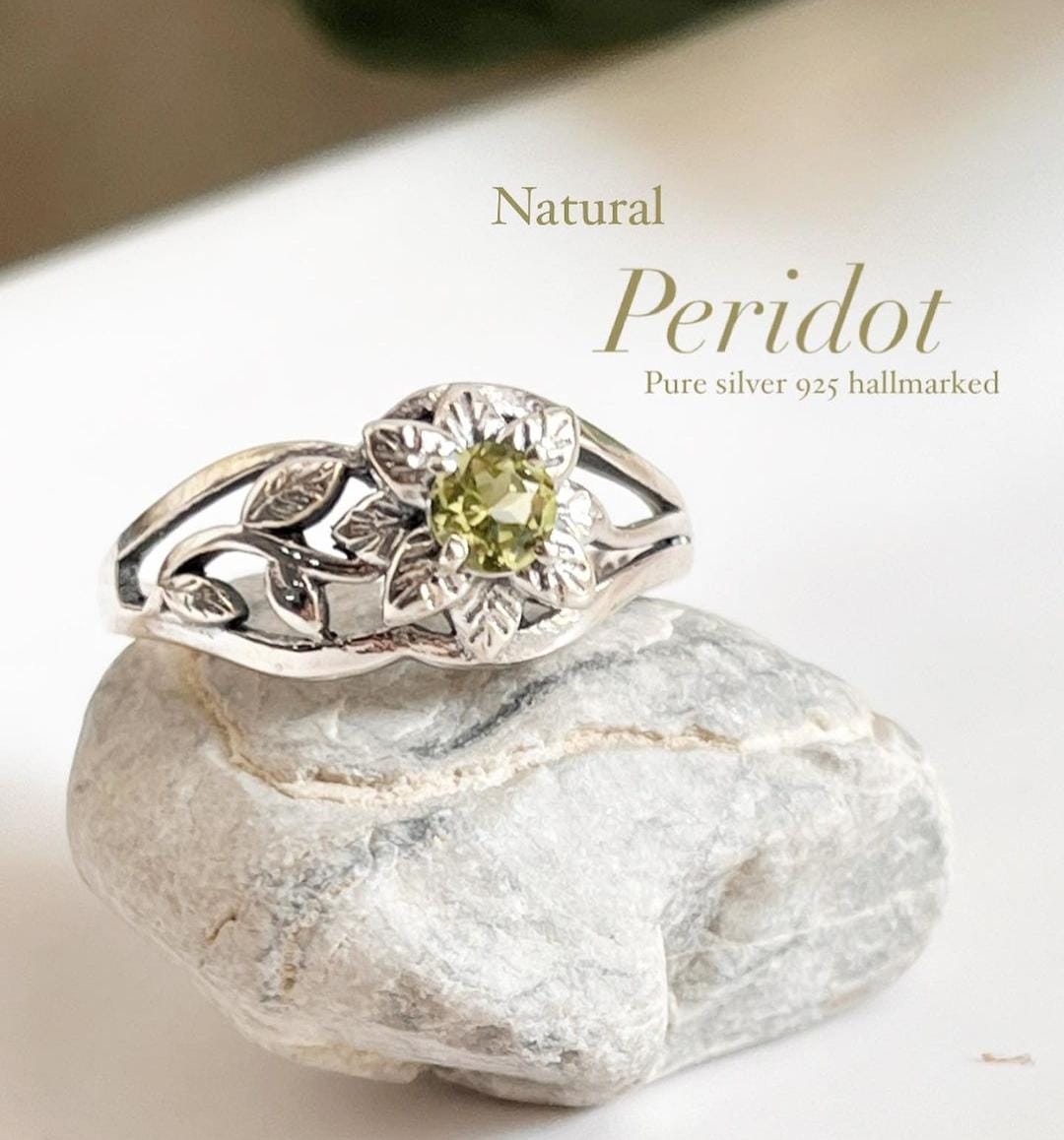 Peridot Forest Silver Ring