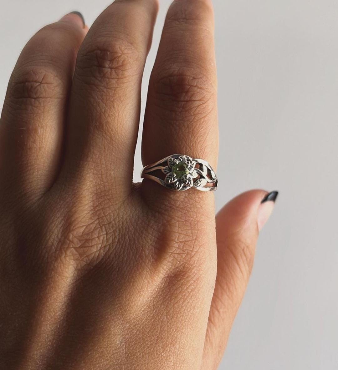 Sterling Silver Peridot Forest Ring