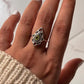 Peridot Stone Boho Silver Ring