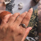 Handcrafted Moonstone Evil Eye Silver Ring