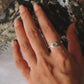 Sophisticated Moonstone Evil Eye Design Silver Ring