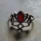 Elegant Divine Lotus silver ring with carnelian stone