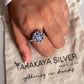 925 sterling silver tanzanite flower statement ring