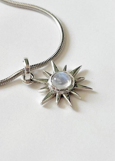 Sunshine moonstone 925 sterling silver pendant