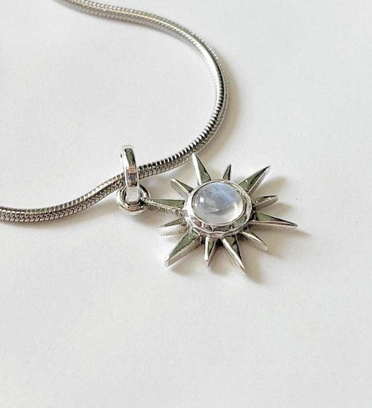 Sunshine moonstone sterling silver pendant