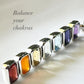 Handcrafted silver pendant with rectangular chakra gemstones