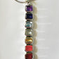 Sterling silver pendant with rectangular cut seven chakra gemstones