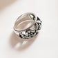 Boho-style Tribey floral ring in sterling silver