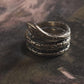 Unique chunky silver ring with serpent-inspired design